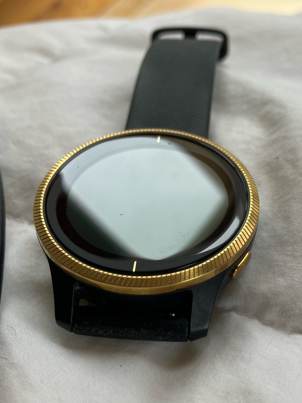 Garmin Venu Gold Bezel Black Smartwatch with Black Band